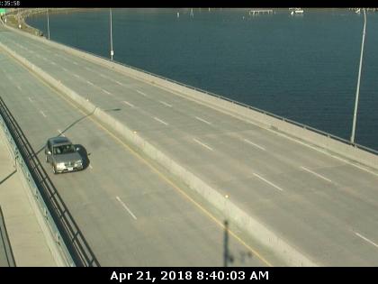 WR Bennett Bridge, connecting Kelowna and West Kelowna, looking west.