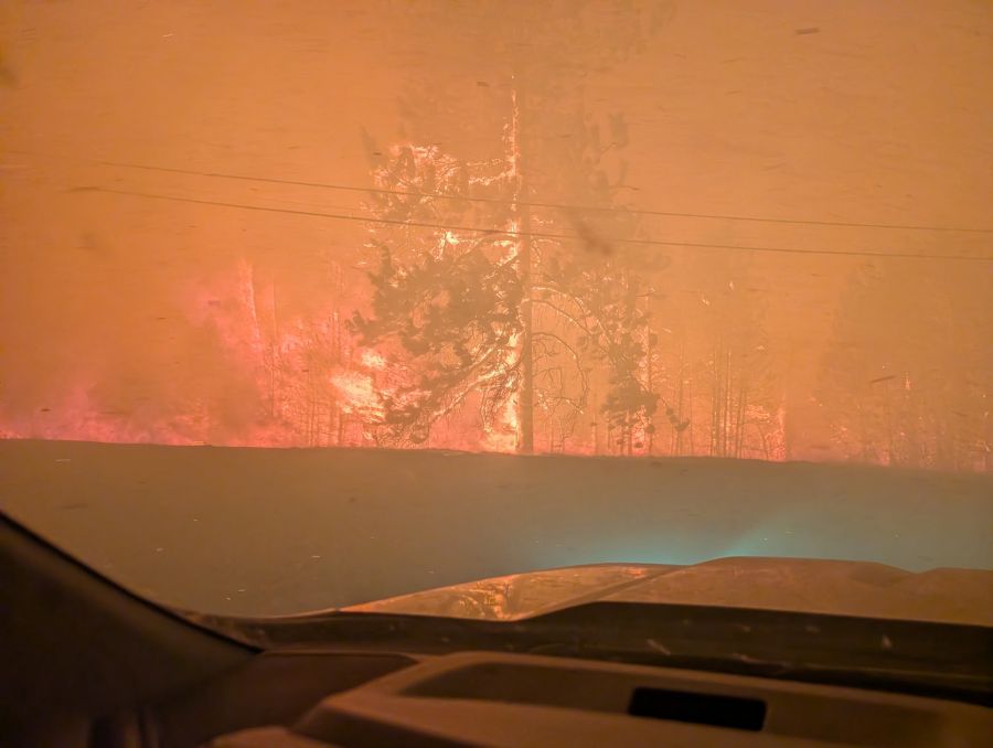 <who>Photo Credit: BC Wildfire Service</who>A photo from Friday night shows some of the aggressive fire behaviour crews have been facing in the South Okanagan.