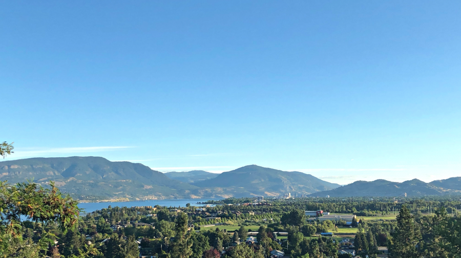 View from the Mission area looking towards downtown Kelowna at 6:00 a.m.