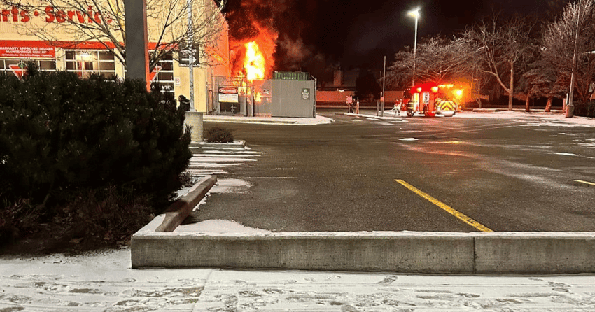 Suspicious Sunday morning fire at Canadian Tire quickly doused