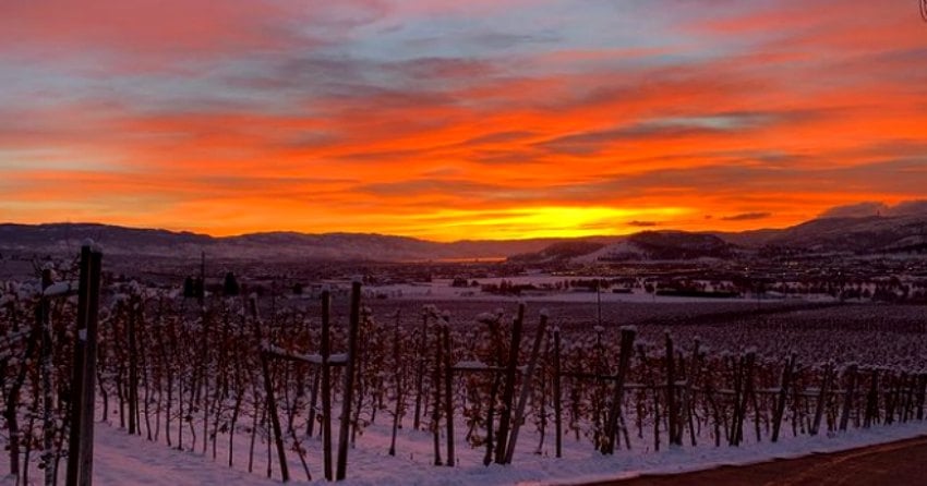 PHOTOS: A fiery sunset puts an end to a beautiful winter day