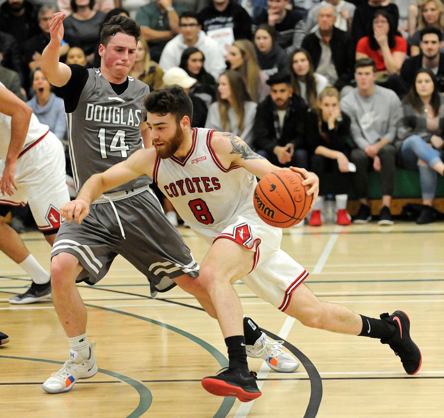<who>Photo Credit: Lorne White/KelownaNow </who>Davide Ciancio of Kelowna scored 28 points in two OC Coyotes losses on the weekend.