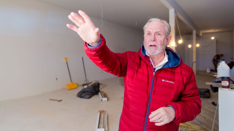 Fred Trainor during the rebuild process last spring