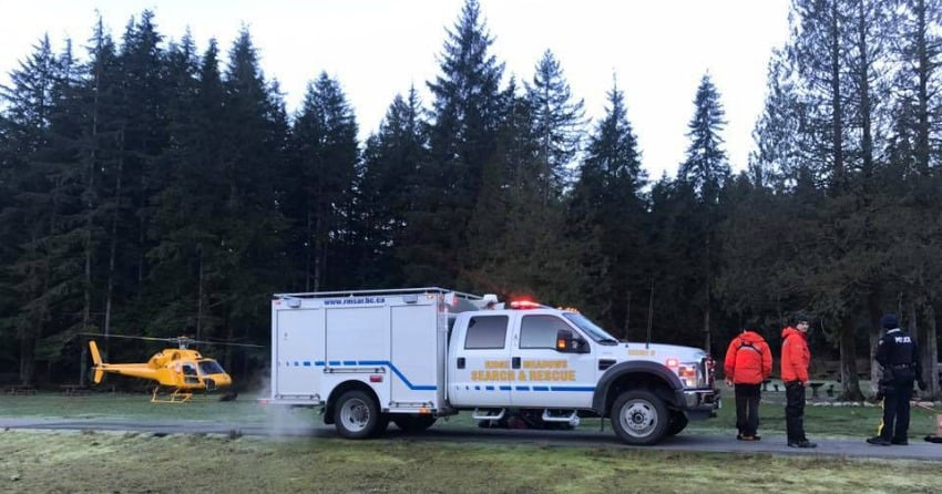 <who>Photo Credit: Ridge Meadows Search and Rescue</who> Photo from rescue of three B.C. teens over the long weekend. 