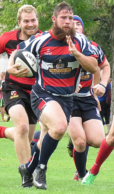 <who>Photo Credit: Dennis Eden </who>Wes Black scored a pair of tries for the Kelowna Crows.