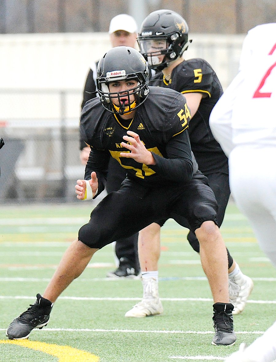 <who>Photo Credit: Lorne White/KelownaNow </who>Sam Mason among the ever-improving offensive linemen for the Owls.