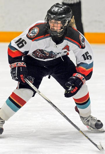 <who>Photo Credit: Lorne White/KelownaNow.com </who>Defender Sydney Neustaeter scored the winning goal late in <br>the second period.