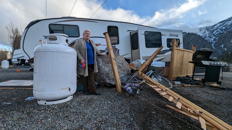 <who>Photo Credit: NowMedia/Gord Goble</who> Susan Booten, amidst the aftermath