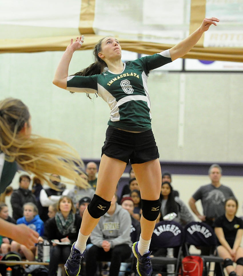 <who>Photo Credit: Lorne White/KelownaNow </who>Immaculata's Kate Johnson displays the form that earned her provincial all-star status.