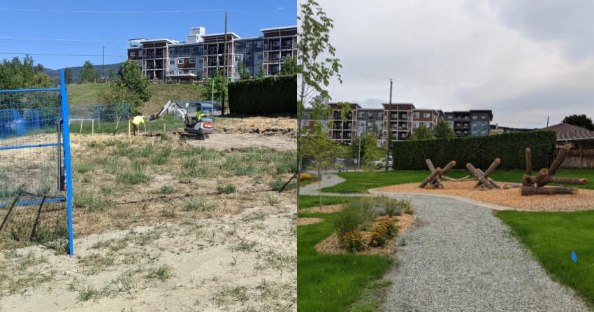 <who>Photo Credit: City of West Kelowna</who>The before and after of Carate Park!