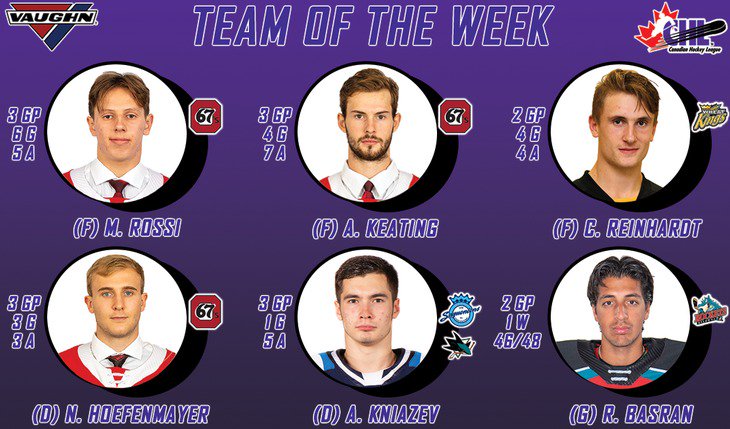 Rockets goalie Roman Basran named to Vaughn CHL Team of the Week