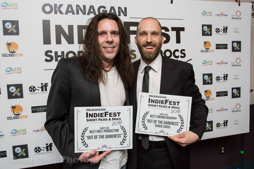 Shri Ananda (left) and Travis Cross (right) celebrate their wins.