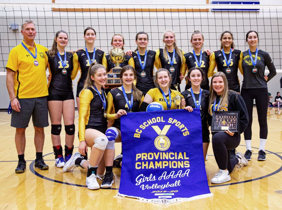 The Kelowna Owls claimed their second straight B.C. School Sports senior 4A girls volleyball championship on Saturday with a win over the Lord Tweedsmuir Panthers of Surrey at the Langley Events Centre. Members of the team are Emily Daum, Hannah Greene, Sela Ringer, Lexi Prefontaine, Danjela Graves, Sophie Lachapelle, Sibby Bos, Madelyn Hettinga, Amelia Anderson, Madison Shanks and Anya Pemberton. Coaches are Kelly Hettinga and Samantha Temme.