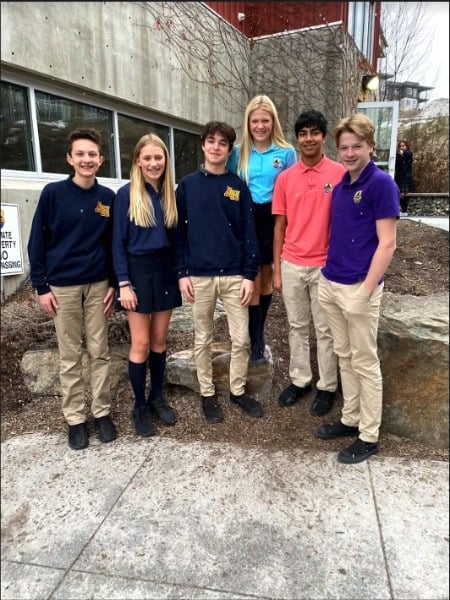 <who>Photo Credit: Aberdeen Hall</who> Aberdeen Hall Grade 9 students Ty, Athina, Kyler, Meagan, Raajin, and Connor are raising funds for Project Somos as part of their 'Sustainable Development Challenge' class project. 
