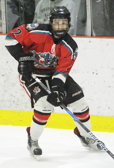 <who>Photo Credit: Lorne White/KelownaNow </who>Smooth-skating defenceman Remy Aquilon is a KMHA product.