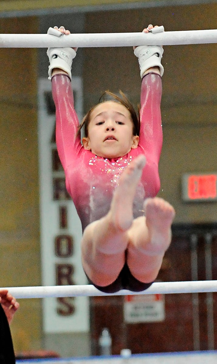 The Okanagan Gymnastics Centre's Milani Ritchie was among the top performers in the Aspire 1 Division.