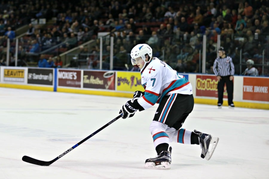 <who>Photo Credit: KelownaNow</who>Lucas Johansen assisted on Kirkland's first goal of the game.