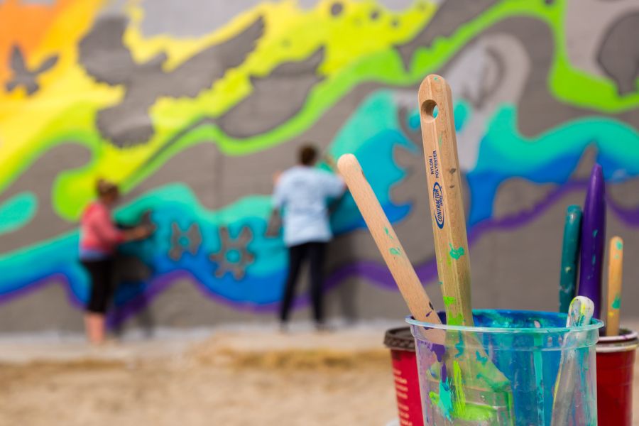 <who>Photo Credit: Now Media</who> Another mural comes to life at Arts Rising 2018