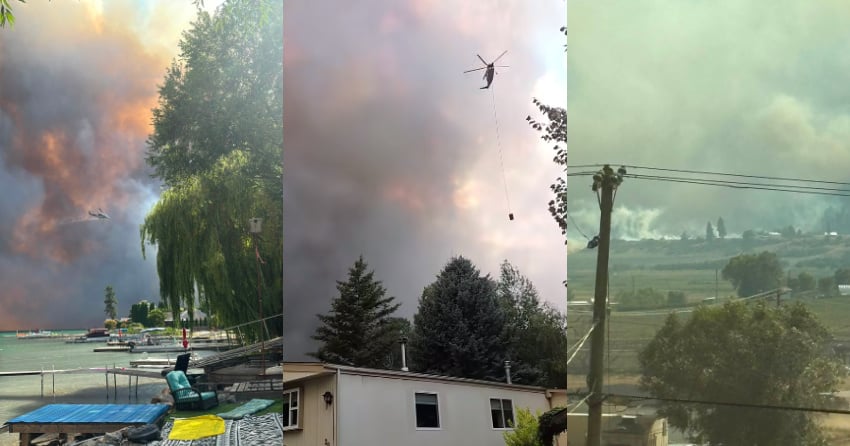 <who>Photo Credit: Ali DeZutter/Greg Jake Brown/Bernie Marchand</who>Different angles of the Bradley Creek wildfire.