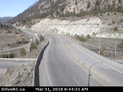Highway 97 at Highway 97C junction, 5 km south of Westbank, looking west.
