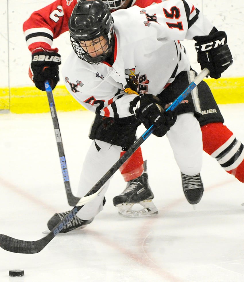 Kayson Gallant scored his first KIJHL goal in the second period in Princeton.
