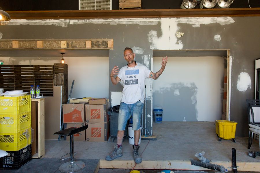 <who>Photo Credit: NowMedia</who> The Black Antler co-owner Dan Prokosh in the construction zone