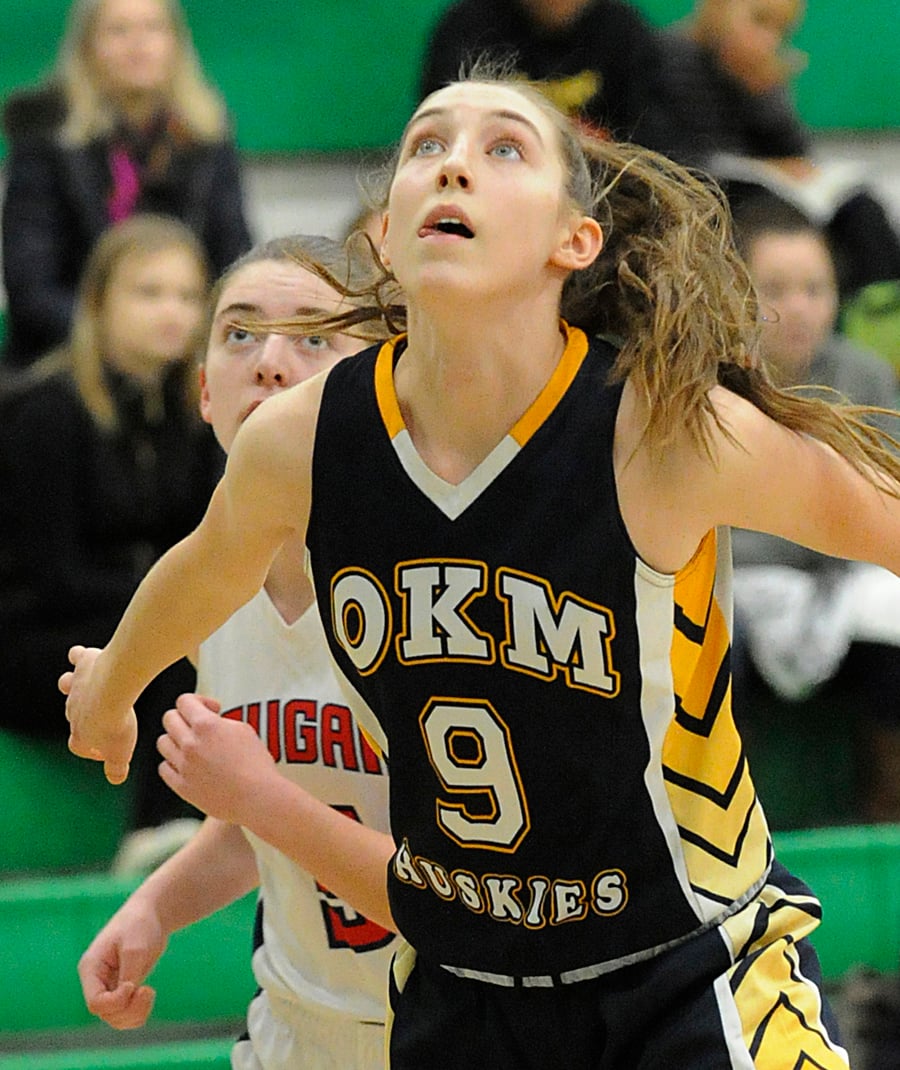 <who>Photo Credit: Lorne White/KelownaNow </who>Grade 10 Stella LaGrange was among the top scorers in both OKM games on Friday