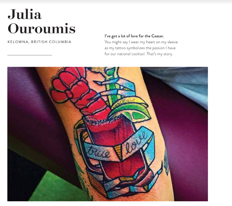 </who> Julia's tattoo is featured in a new book titled The Caeser. 50 Years. 50 Stories.
