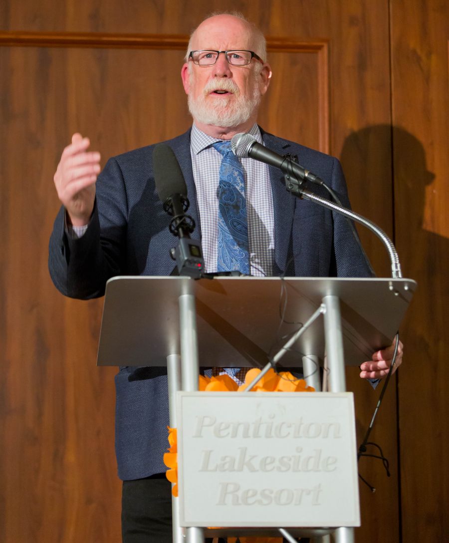 <who>Photo Credit: NowMedia/Gord Goble</who> Richard Cannings at the podium
