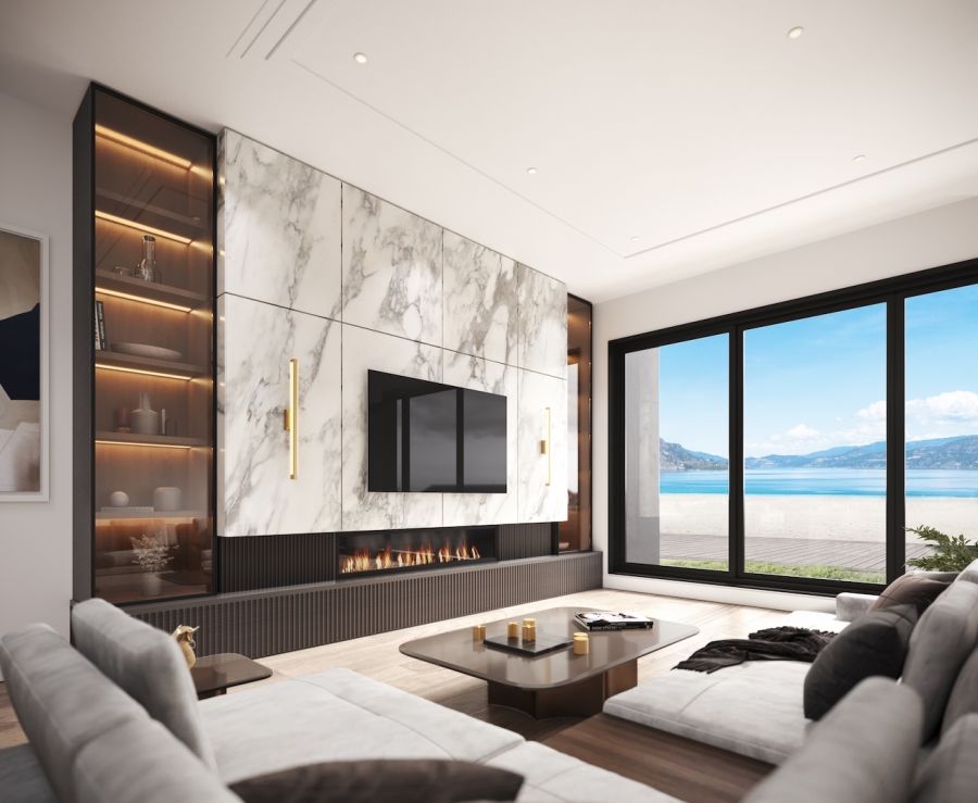 </who>The villa's living room with view of Okanagan Lake.