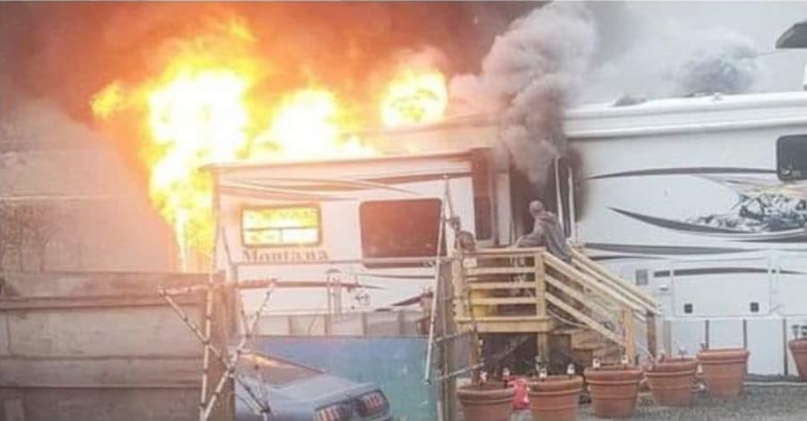<who>Photo Credit: Wendy Reece</who> Mike Reece fighting fire