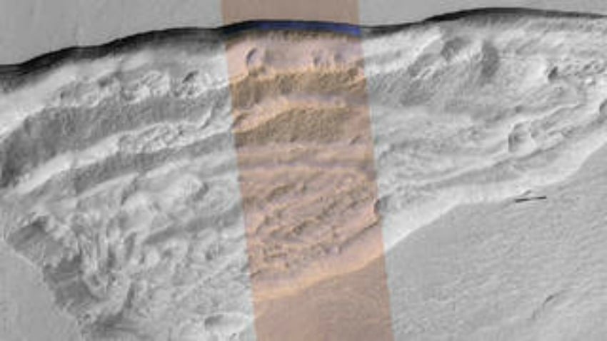 Sheets of ice found on Mars