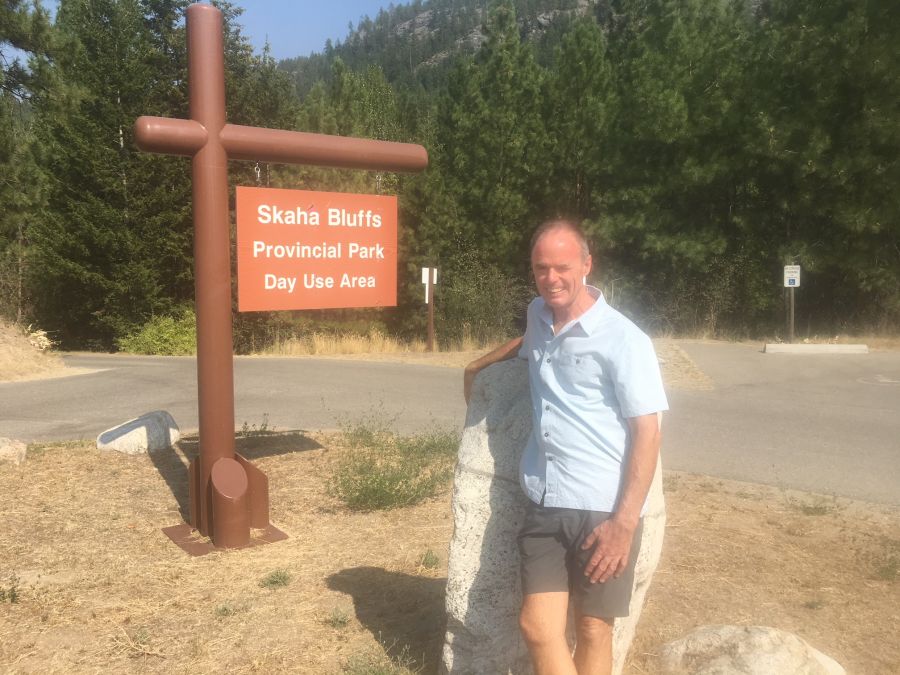 <who>Photo Credit: PentictonNow </who>Russ Turner, the proud owner of Skaha Rock Adventures Ltd., spends a lot of his time in Skaha Lake Provincial Park teaching rock climbing and guiding skills to clients. Turner's business is celebrating its 25th anniversary in 2018.