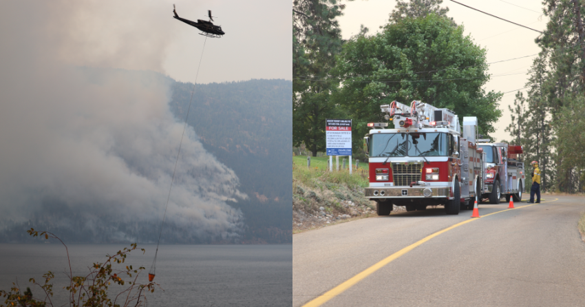 <who> Photo Credit: NowMedia/Corvin Vaski </who> A look at firefighting operations in Lake Country on Saturday.