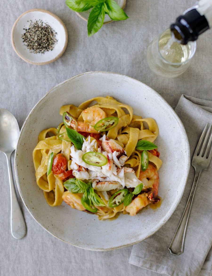 </who>The recipe for seafood fettuccine from 19 Bistro at Fitzpatrick Family Vineyards in Peachland is featured in the cookbook.