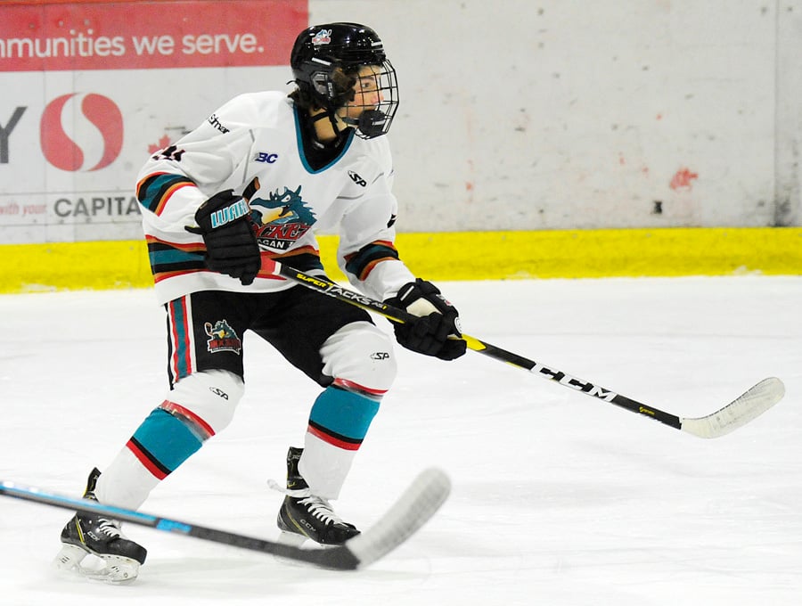 <who>Photo Credit: Lorne White/KelownaNow </who>Defenceman Tyson Jugnauth is one of three Rockets playing for Team BC at the WHL Cup.