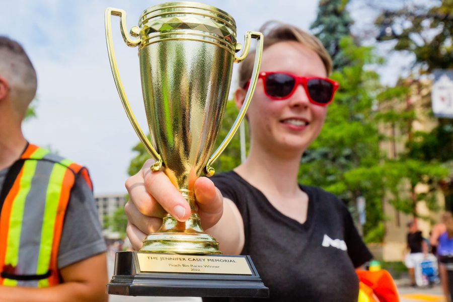<who>Photo Credit: NowMedia</who> Hammerhead driver Amy-Liz Price with The Jennifer Casey Memorial trophy