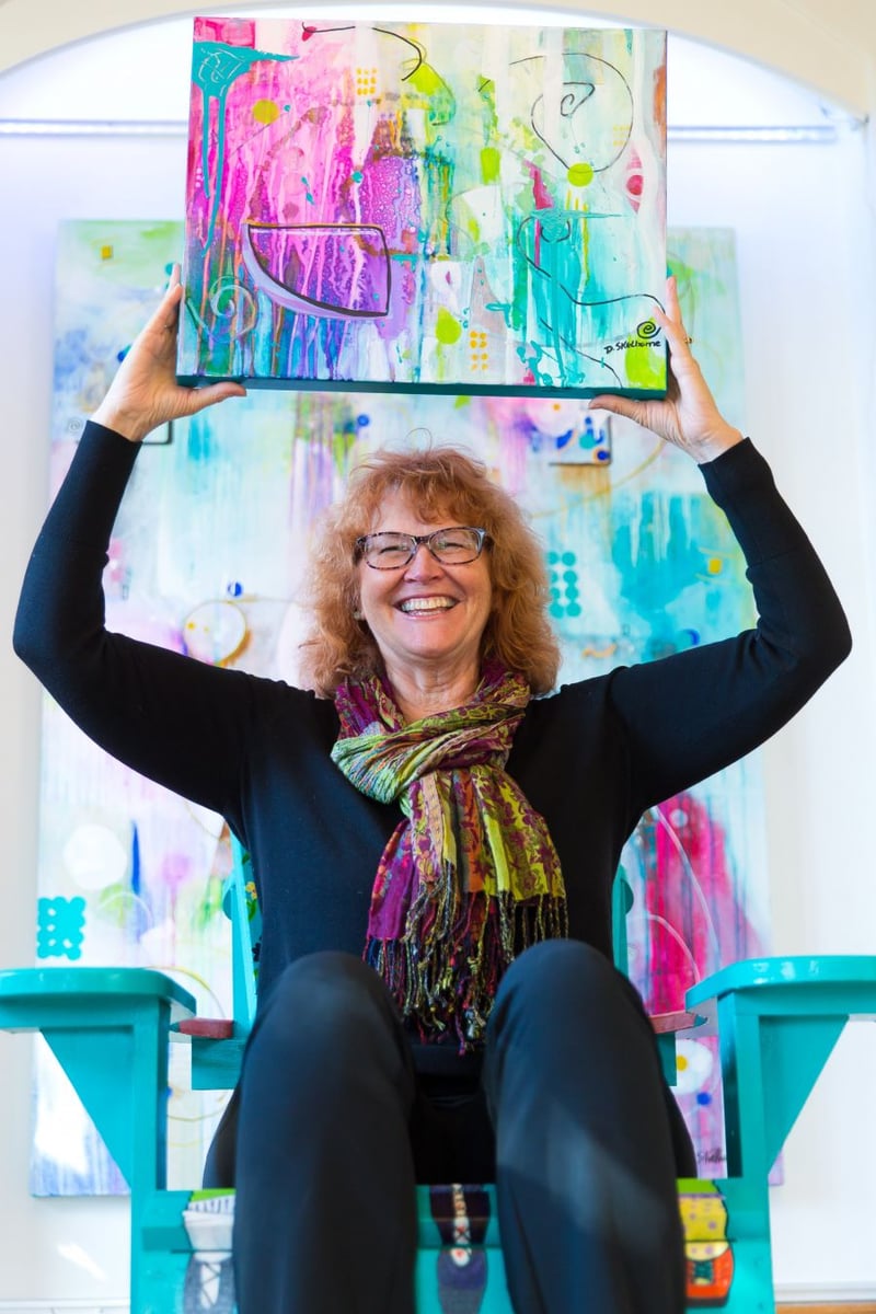 <who>Photo Credit: NowMedia</who> Artist Diana Skelhorne, surrounded by her work