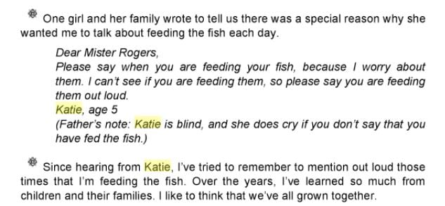 <who> Photo Credit: Google Books </who> Dear Mr. Rogers, Does It Ever Rain in Your Neighbourhood?: Letters to Mr. Rogers.