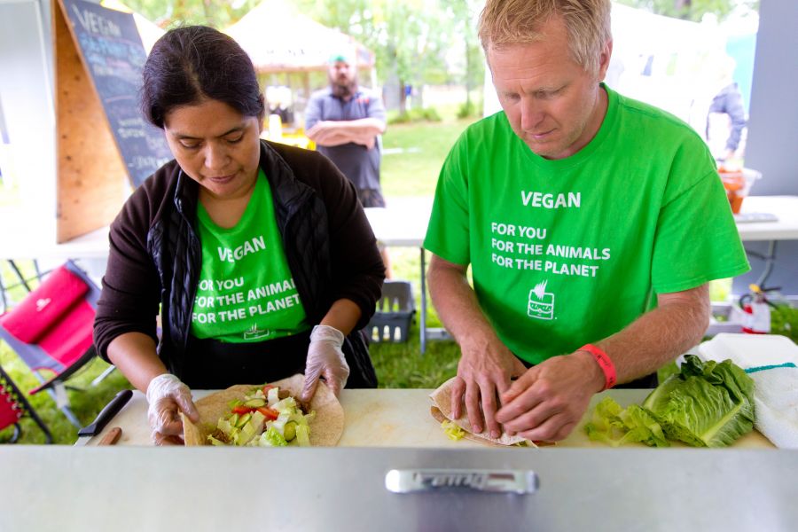 <who>Photo Credit: NowMedia</who> The Angry Vegan at work