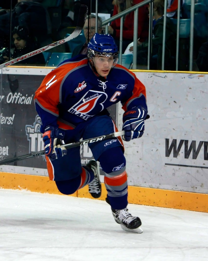 <who> Photo Credit: Kamloops Blazers </who> Scott Wasden was the Blazers captain for one and a half seasons.