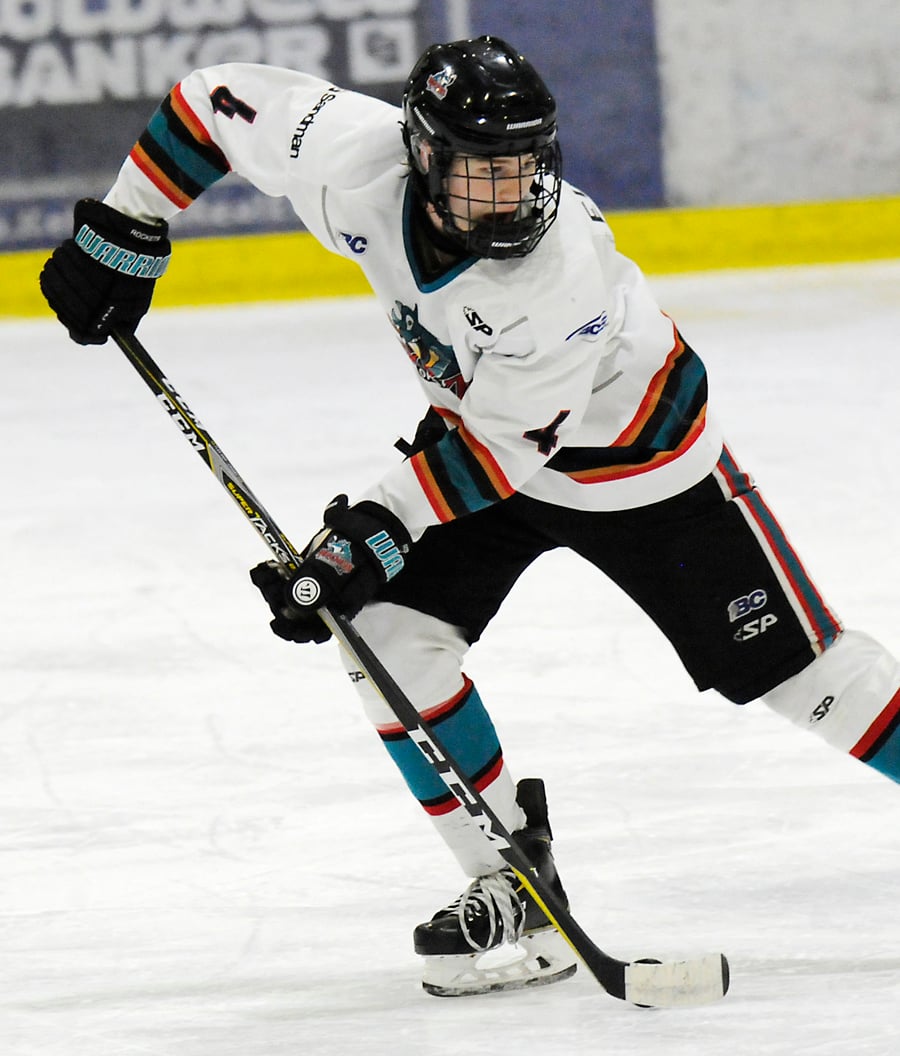 <who>Photo Credit: Lorne White/KelownaNow </who>Conner Elliott, is an anchor on the Rockets highly touted defence. He's also played four games with the Penticton Vees of the BCHL this season.