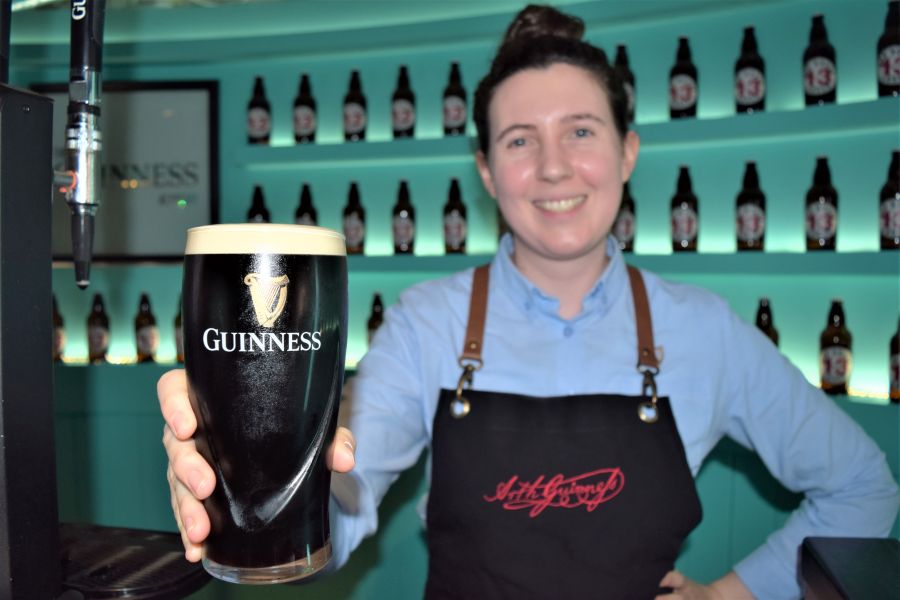 </who>Amelie Laguillon, a visitor experience assistant at the Guinness Storehouse in Dublin, helped us pull the perfect pint.
