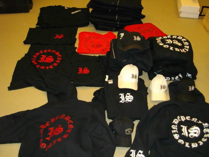 <who> Photo Credit: RCMP handout </who> Independent Solider clothing seized.