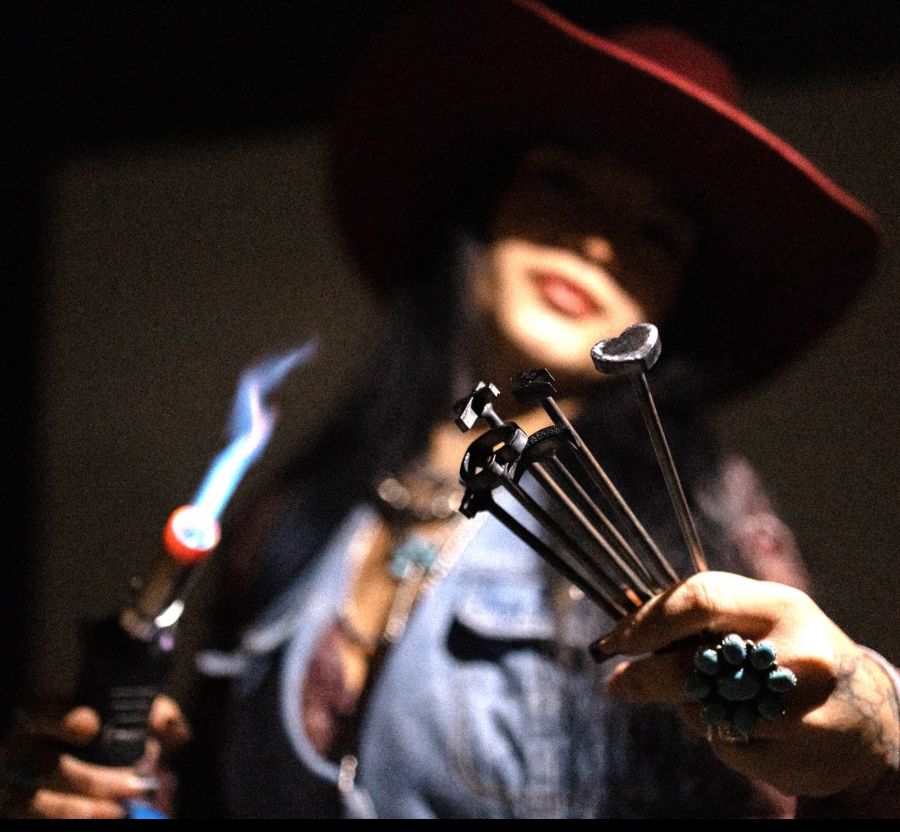 </who>Branding irons for your cowboy hat customization.
