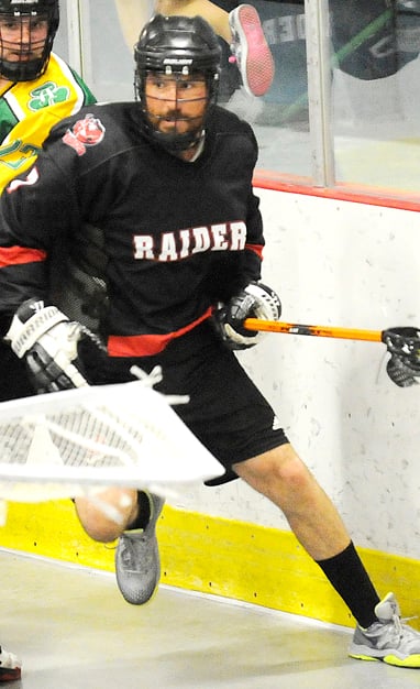 <who>Lorne White/KelownaNow </who>Vic Wiens scored three times to lead Raiders' offence.