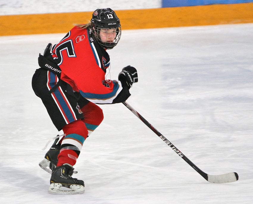 <who>Photo Credit: Lucille Mckinney </who>Ashton Thorpe was among a solid group of defenders for the BC Hockey championship Rockets.
