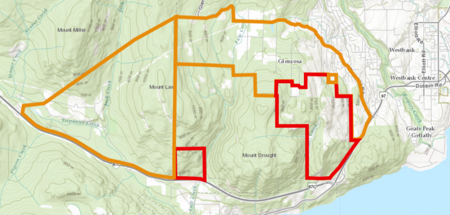 <who> Photo credit: CORD </who> Evacuation alerts (orange) and orders (red).