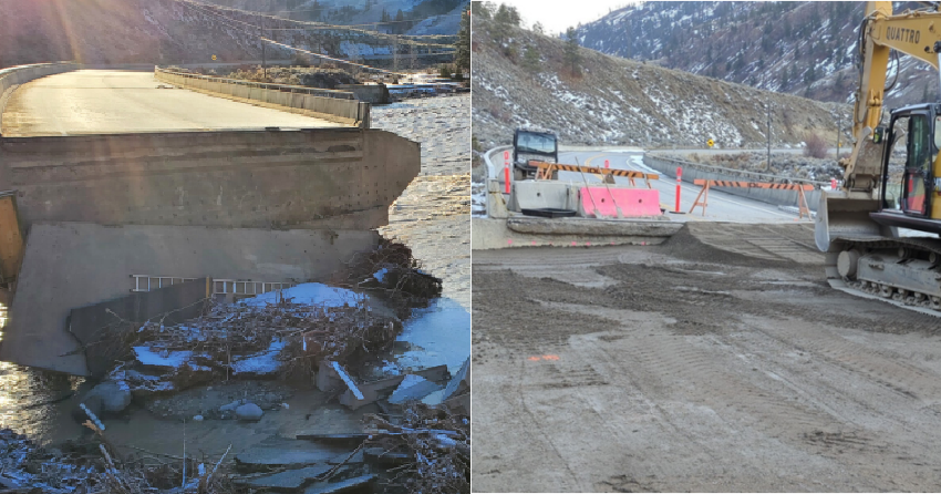 <who> Photo Credit: Province of BC </who> Repairs to 3 Mile Bridge on Hwy 8.