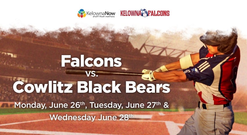 Closed – Flash contest! Win Kelowna Falcons tickets for June 26, 27 or 28!